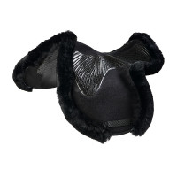 Sprungunterlage Numnah mit Gel-Grip auf beiden Seiten und kompletter Schafwollumrandung Acavallo Schwarz / schwarz