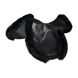 Sprungunterlage Numnah mit Gel-Grip auf beiden Seiten und kompletter Schafwollumrandung Acavallo Schwarz / schwarz