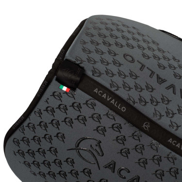 Sprungteppich aus Lycra mit Gel-Grip und Unterseite aus Bambusfaser Acavallo Goldener Rauch / Schwarz Grau