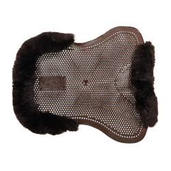 Gel-Stoßdämpfer Pony mit Ausschnitt und Lammfellrand Classic Acavallo Braun / braun