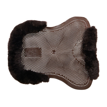 Gel-Stoßdämpfer Pony mit Ausschnitt und Lammfellrand Classic Acavallo Braun / braun