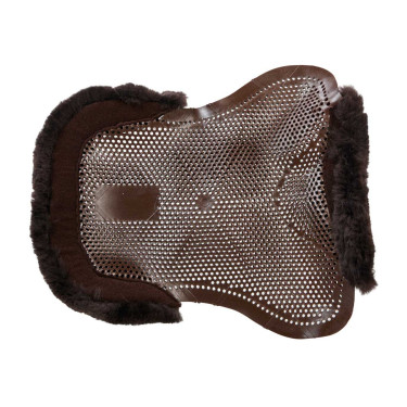 Gel-Stoßdämpfer Pony mit Ausschnitt und Lammfellrand Classic Acavallo Braun / braun