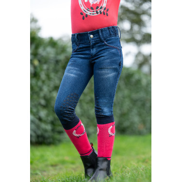 Kinder-Reithose Aymee Denim mit Silikon-Besatz HKM Kinder-Reithose Aymee Denim mit Silikon-Besatz HKM