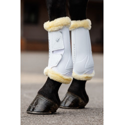 Dressurgamaschen Lammfell LeMieux Motionflex Weiß / Natur Wei&amp;amp;amp;amp;amp;amp;szlig;