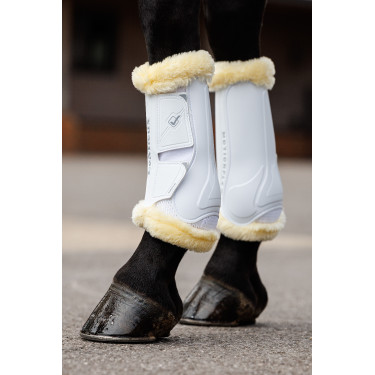 Dressurgamaschen Lammfell LeMieux Motionflex Weiß / Natur Wei&amp;amp;amp;amp;amp;amp;szlig;