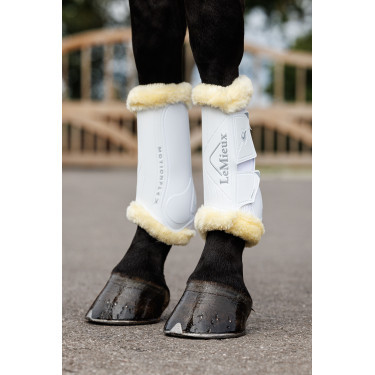 Dressurgamaschen Lammfell LeMieux Motionflex Schwarz / Natur