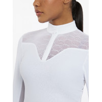 Wettkampfpolo Emily LeMieux langärmelig Weiß Weiß Wettkampfpolo Emily LeMieux langärmelig Weiß Weiß