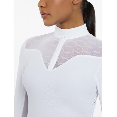 Wettkampfpolo Emily LeMieux langärmelig Weiß Weiß Wettkampfpolo Emily LeMieux langärmelig Weiß Weiß