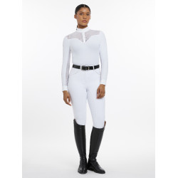 Wettkampfpolo Emily LeMieux langärmelig Weiß Weiß Wettkampfpolo Emily LeMieux langärmelig Weiß Weiß