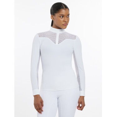 Wettkampfpolo Emily LeMieux langärmelig Weiß Weiß Wettkampfpolo Emily LeMieux langärmelig Weiß Weiß