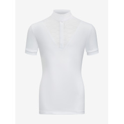 Wettkampf-Poloshirt Eva LeMieux Young Rider Kurzarm Altes Modell Weiß Weiß Wettkampf-Poloshirt Eva LeMieux Young Rider Kurzarm Altes Modell Weiß Weiß