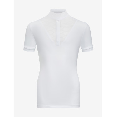 Wettkampf-Poloshirt Eva LeMieux Young Rider Kurzarm Altes Modell Weiß Weiß Wettkampf-Poloshirt Eva LeMieux Young Rider Kurzarm Altes Modell Weiß Weiß