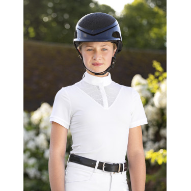 Wettkampf-Poloshirt Eva LeMieux Young Rider Kurzarm Altes Modell Weiß Weiß Wettkampf-Poloshirt Eva LeMieux Young Rider Kurzarm Altes Modell Weiß Weiß