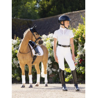 Wettkampf-Poloshirt Eva LeMieux Young Rider Kurzarm Altes Modell Weiß Weiß