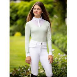 Wettkampf-Poloshirt Eva LeMieux Young Rider langärmelig Pistazie Gr&uuml;n