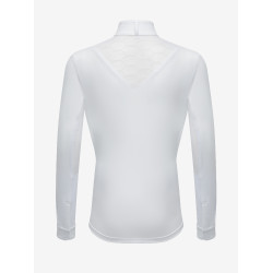 Wettkampf-Poloshirt Eva LeMieux Young Rider langärmelig Weiß Weiß