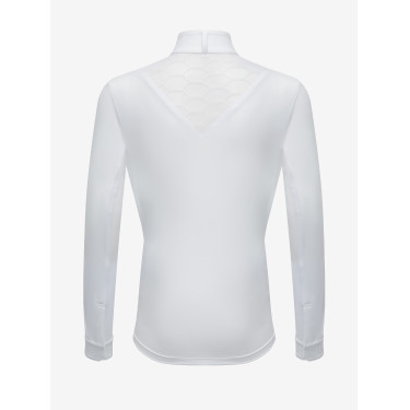 Wettkampf-Poloshirt Eva LeMieux Young Rider langärmelig Weiß Weiß