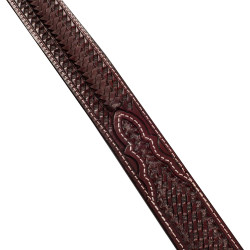 Gravierter Western-Gürtel mit Kupfer- und Zinkschnalle Pool's Dunkelbraun