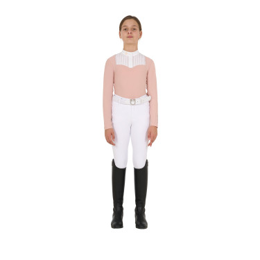 Wettkampf-Poloshirt Mädchen mit Strass Equestro Wettkampf-Poloshirt Mädchen mit Strass Equestro