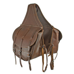 Satteltasche aus Kalbsleder mit 3 Riemenverschluss Pool's