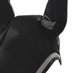 Baumwoll-Ponyhaube mit kontrastierender Paspel Supreme Schwarz / Hellgrau Baumwoll-Ponyhaube mit kontrastierender Paspel Supreme Schwarz / Hellgrau