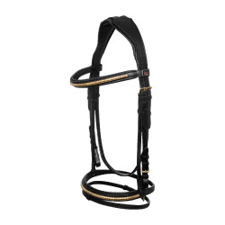 Englische Trense mit Clincher und Gummizügeln Supreme Schwarz Englische Trense mit Clincher und Gummizügeln Supreme Schwarz