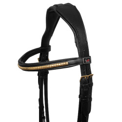 Englische Trense mit Clincher und Gummizügeln Supreme Schwarz Englische Trense mit Clincher und Gummizügeln Supreme Schwarz