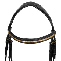 Englische Trense mit Clincher und Gummizügeln Supreme Schwarz
