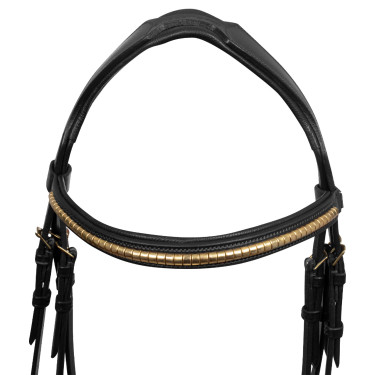 Englische Trense mit Clincher und Gummizügeln Supreme Schwarz Englische Trense mit Clincher und Gummizügeln Supreme Schwarz