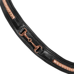 Englisches Zaumzeug mit Gebissverzierung Rose Gold Supreme Schwarz