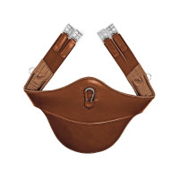 Gurtzügel mit Bauchlatz aus Supreme-Leder Cognac Braun