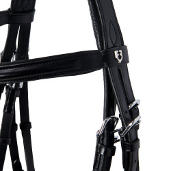 Zaum Evolution aus Leder ohne Doppellongen Equestro Schwarz