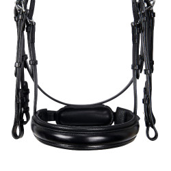 Zaum Evolution aus Leder ohne Doppellongen Equestro Schwarz