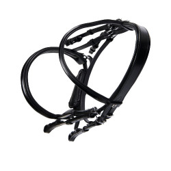 Zaum Evolution aus Leder ohne Doppellongen Equestro Schwarz