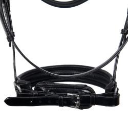 Zaum Evolution aus Leder ohne Doppellongen Equestro Schwarz