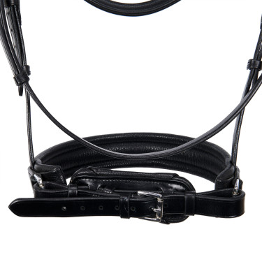 Zaum Evolution aus Leder ohne Doppellongen Equestro Schwarz