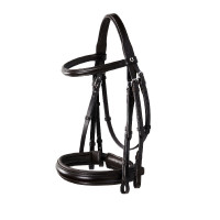 Zaum Evolution aus Leder ohne Doppellongen Equestro Schwarz
