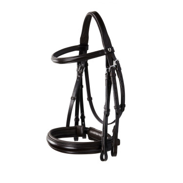 Zaum Evolution aus Leder ohne Doppellongen Equestro Dunkelbraun