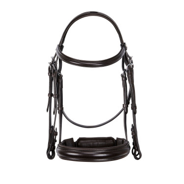 Zaum Evolution aus Leder ohne Doppellongen Equestro Dunkelbraun