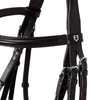 Zaum Evolution aus Leder ohne Doppellongen Equestro Schwarz