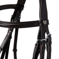 Zaum Evolution aus Leder ohne Doppellongen Equestro Dunkelbraun