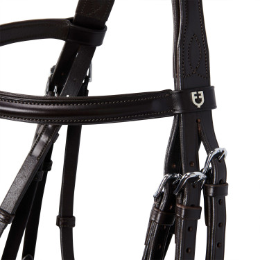 Zaum Evolution aus Leder ohne Doppellongen Equestro Dunkelbraun
