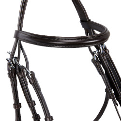 Zaum Evolution aus Leder ohne Doppellongen Equestro Dunkelbraun