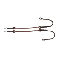 Elastische Lederzügel mit Gummieinsätzen Umbria Equitazione Dunkelbraun