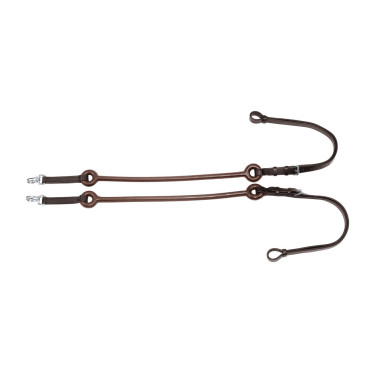 Elastische Lederzügel mit Gummieinsätzen Umbria Equitazione Dunkelbraun