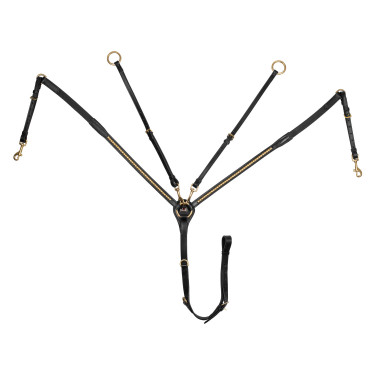 Brustblatt aus Leder mit Messing-Clinchern Supreme Schwarz