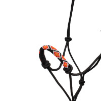 Knotenhalfter mit Navajo-Verzierungen und Führstrick Pool's Schwarz Knotenhalfter mit Navajo-Verzierungen und Führstrick Pool's Schwarz