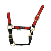 Nylonhalfter mit farbigen Teilen Umbria Equitazione Schwarz / Rot