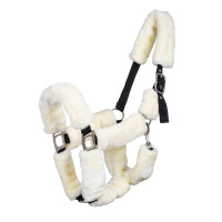 Nylonhalfter mit synthetischem Wollfutter Supreme Schwarz / Creme