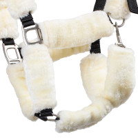 Nylonhalfter mit synthetischem Wollfutter Supreme Schwarz / Creme